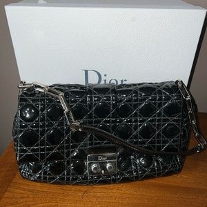DIOR Miss Dior Flap Cannage black patent Flap Bag